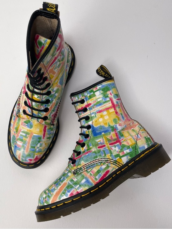 Dr. Martens Shoes - Vintage Dr. Martens England Rainbow Quaser 1460 White Leather MIE Boots UK 3
